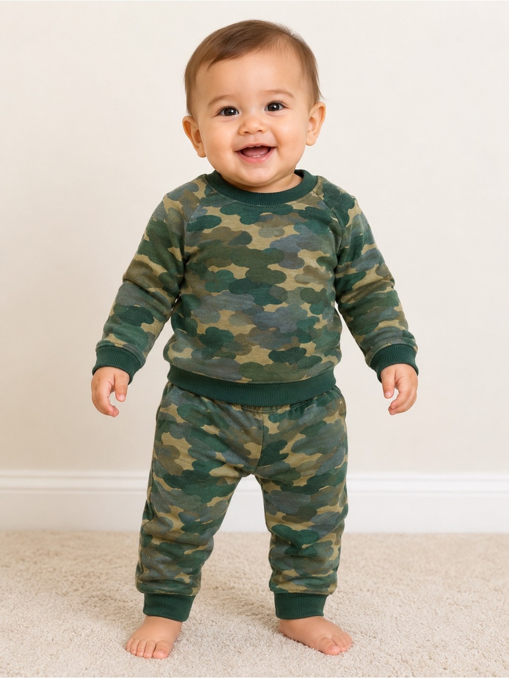 Cat & Jack Teal Green Camo Sweatshirt and Joggers Set